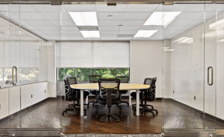 Think Tank roundtable meeting space for groups and teams in the Wellesley, MA LocalWorks workspace