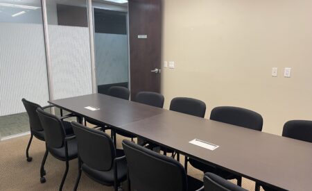Conference room for team meetings and virtual meetings at King Street LocalWorks, Alexandria, VA