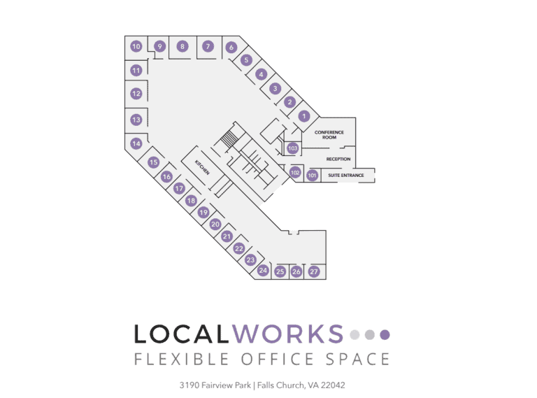 Floor plan of LocalWorks Falls Church, VA