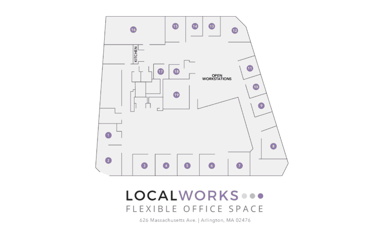 Floor plan of LocalWorks Arlington, MA